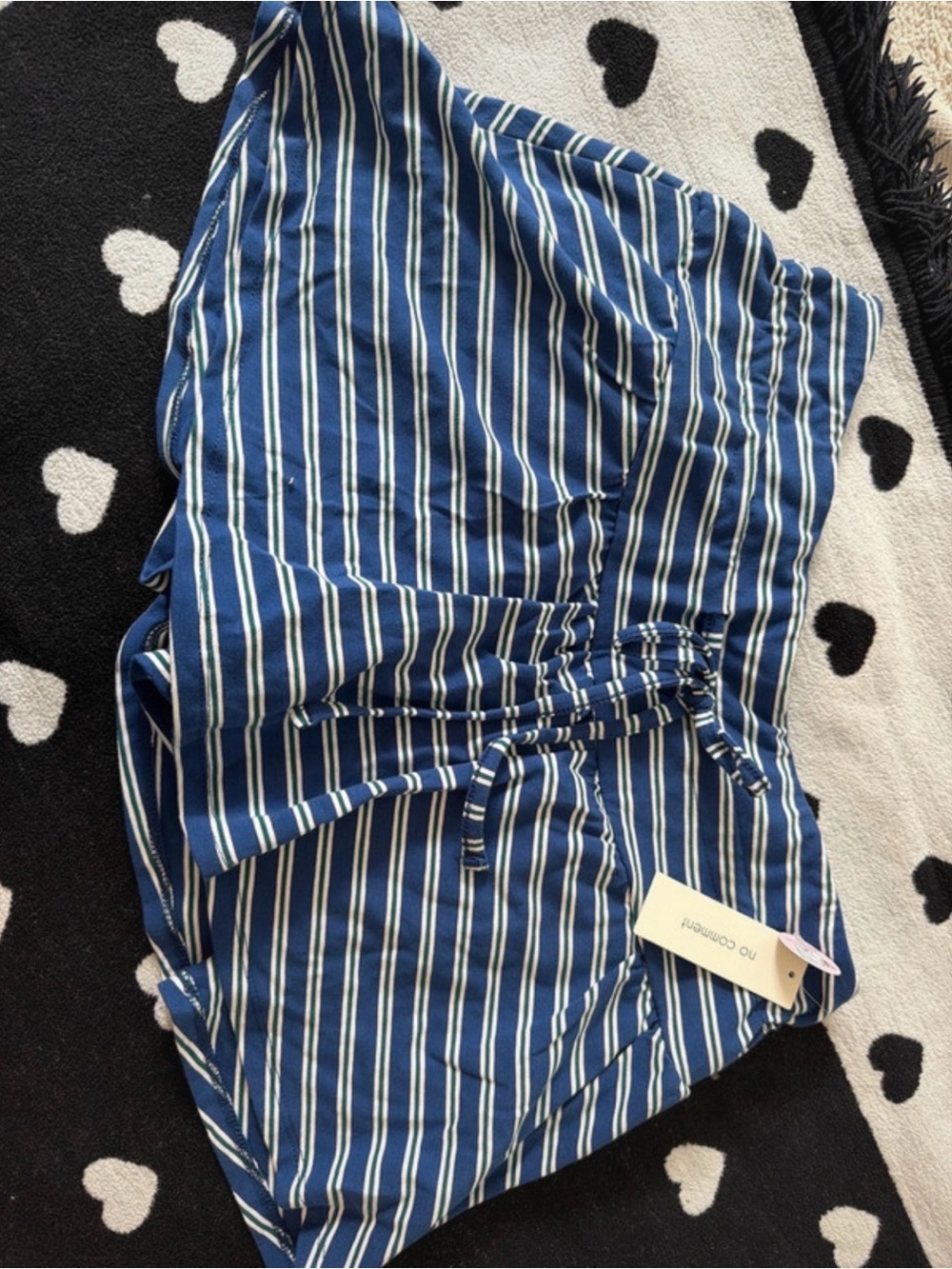 Striped Blue Drawstring Women’s Shorts
